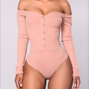 Mauve Off Shoulder Bodysuit